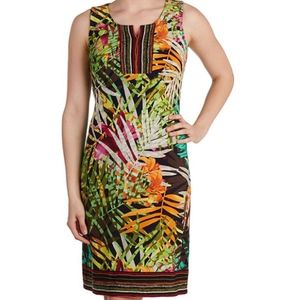 Allison Daley Notch V-Neck Lined Sleeveless Dress